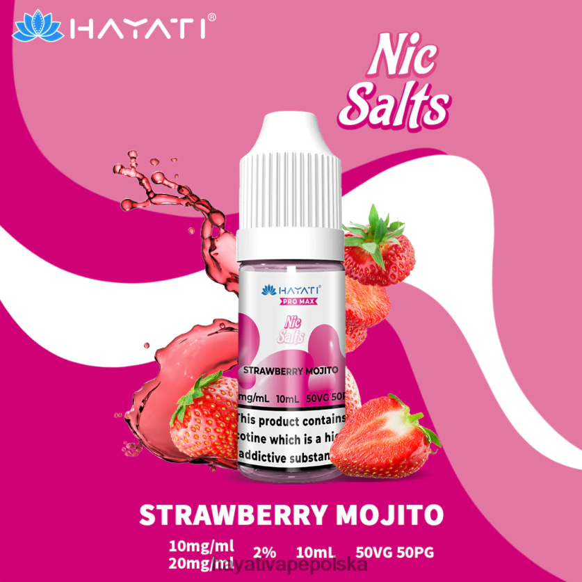 Hayati Vape Danmark | Hayati Pro Max sole niczne truskawkowe mojito 620XTZ244