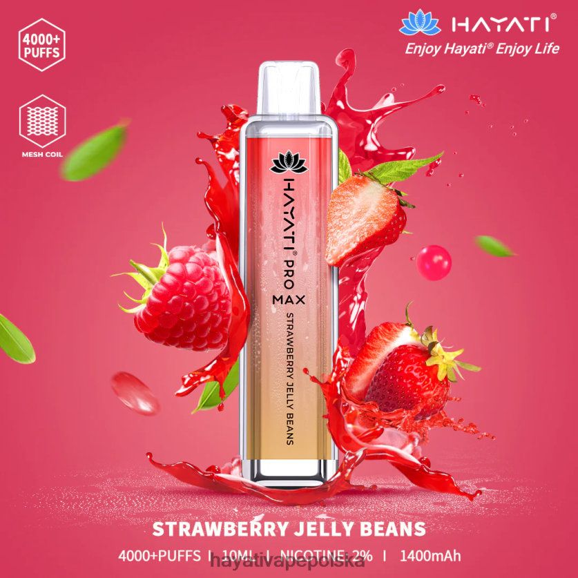 Hayati Copenhagen | Hayati Pro Max jednorazowe Żelki truskawkowe 620XTZ142