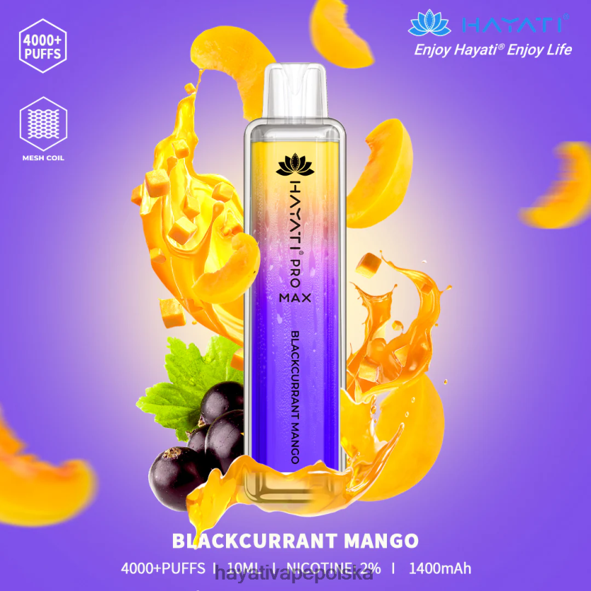 Hayati Copenhagen | Hayati Pro Max jednorazowe mango z czarnej porzeczki 620XTZ92