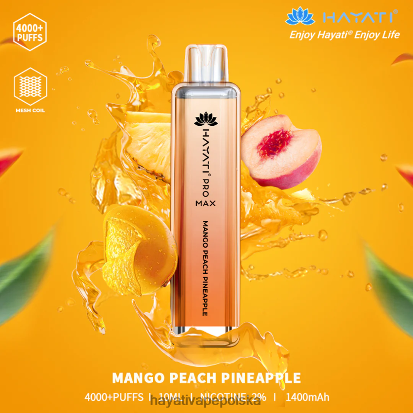Hayati Danmark | Hayati Pro Max jednorazowe mango brzoskwiniowy ananas 620XTZ111