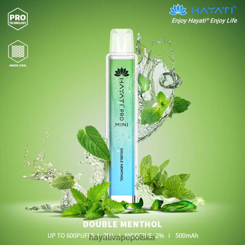Hayati Vape Review | Hayati Pro Mini jednorazowe podwójny mentol 620XTZ8