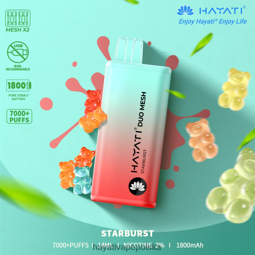 Hayati Danmark | Hayati Duo Mesh jednorazowe wybuch gwiazdy 620XTZ181
