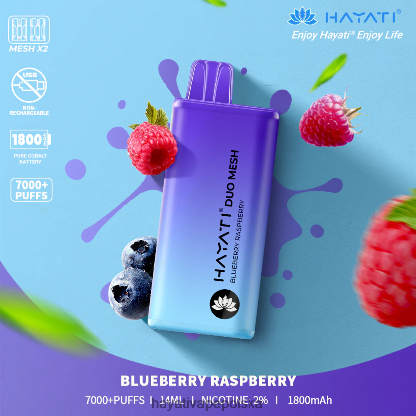 Hayati Vape Near Me | Hayati Duo Mesh jednorazowe jagoda malina 620XTZ167