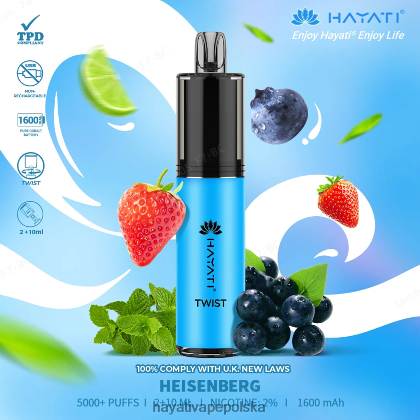 Hayati Danmark | Hayati Twist jednorazowe heisenberga 620XTZ71