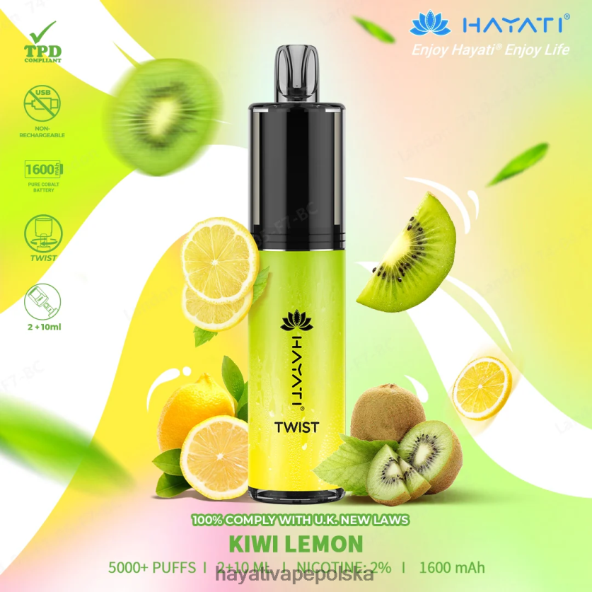 Hayati Dansk | Hayati Twist jednorazowe kiwi cytryna 620XTZ73