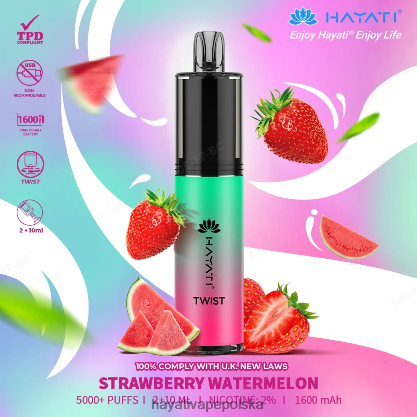 Hayati Vape Buy | Hayati Twist jednorazowe arbuz truskawkowy 620XTZ86