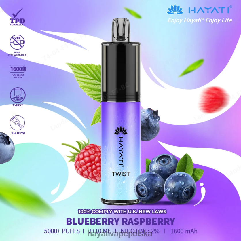 Hayati Vape Buy | Hayati Twist jednorazowe jagoda malina 620XTZ66