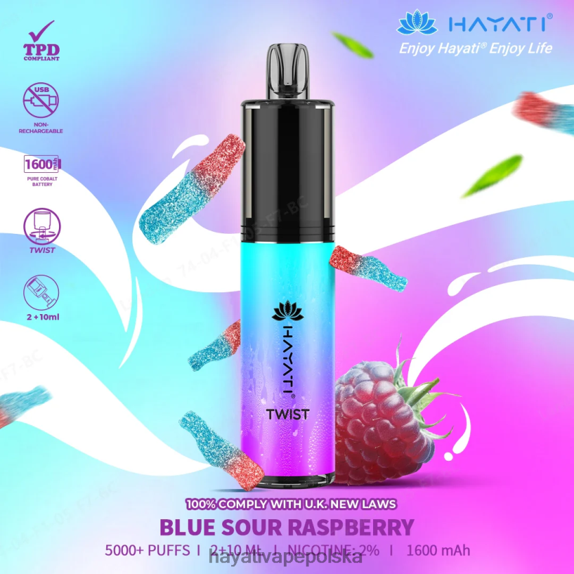 Hayati Vape Price | Hayati Twist jednorazowe niebieska kwaśna malina 620XTZ65