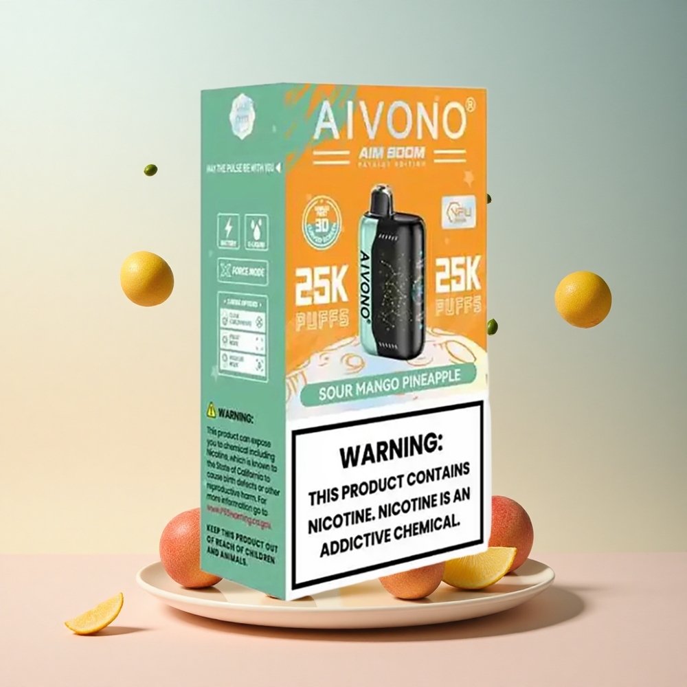Aivono Aim Boom 25000 Kwaśne Mango Ananas z Nikotyną 5% i Baterią 650mAh