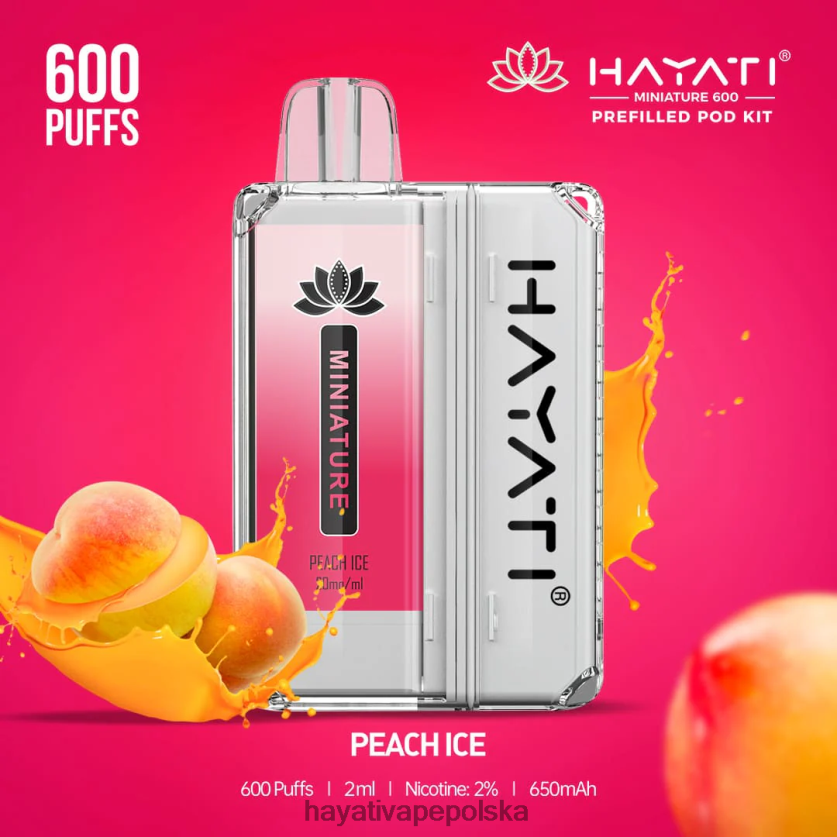 Hayati Danmark | Hayati Miniature Zestawy kapsułek na 600 sztuk lód brzoskwiniowy 620XTZ41