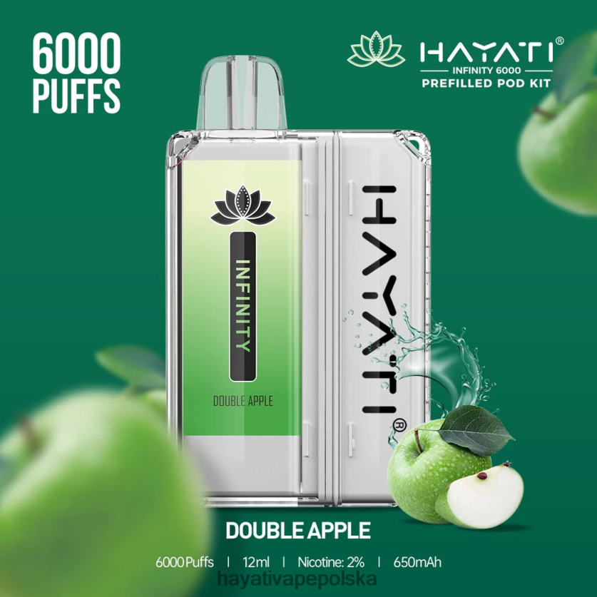 Hayati Vape Buy | Hayati Infinity Zestawy kapsułek na 6000 sztuk podwójne jabłko 620XTZ146